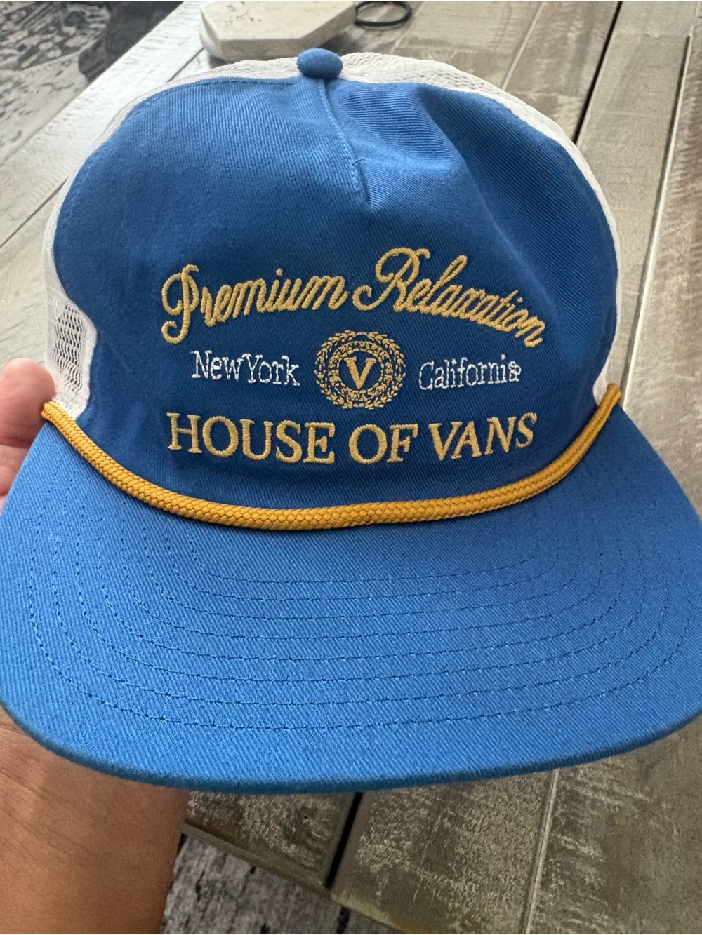 Vans Blue and Yellow House of Vans Rope-Trim Trucker Hat